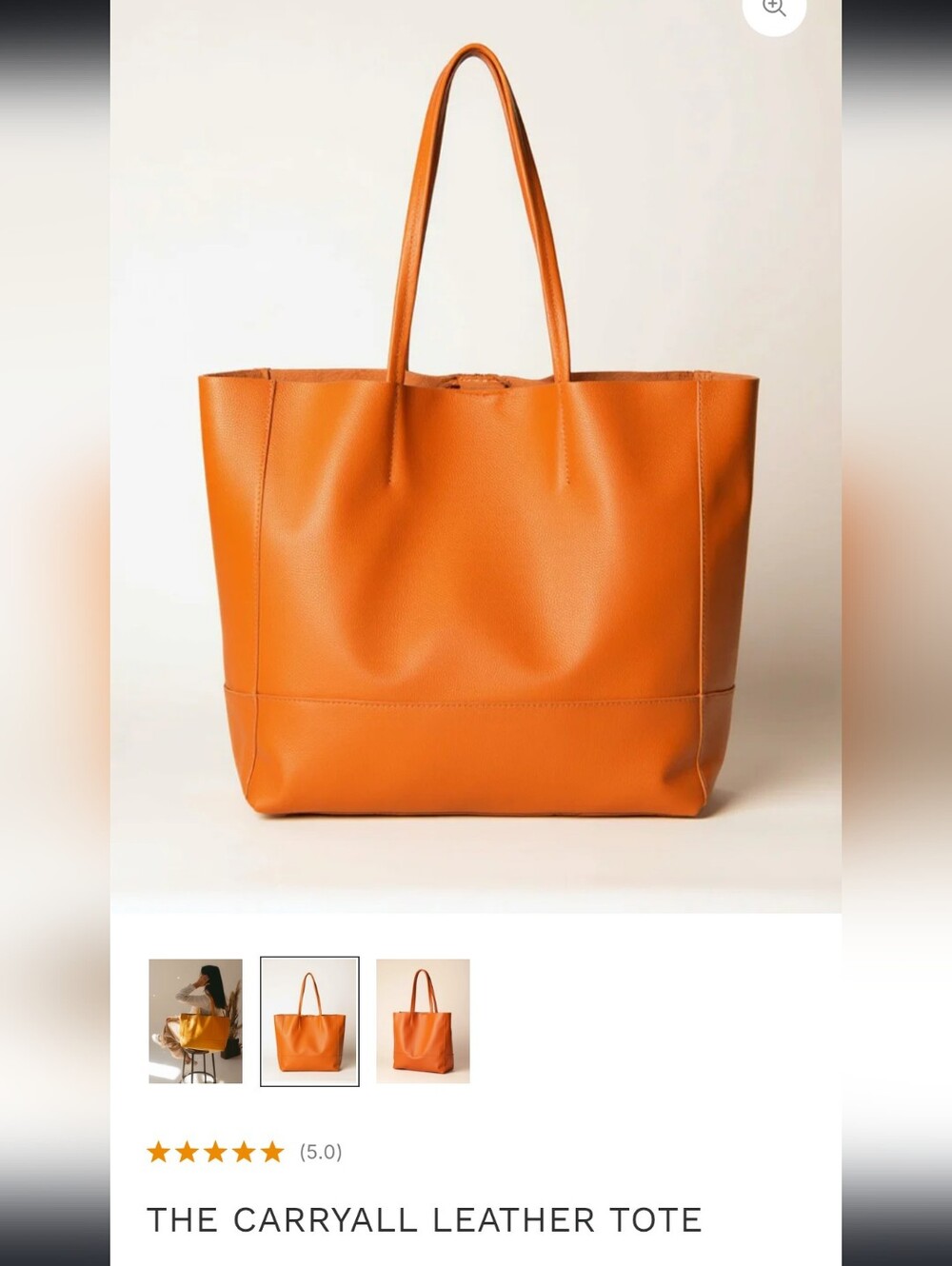 Adoratti Orange The Carryall Leather Tote From Italy